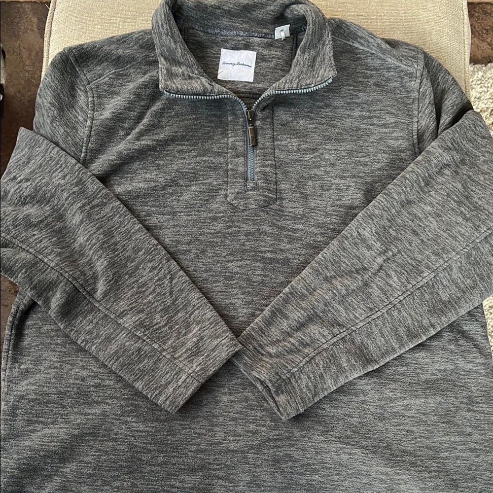 Tommy Bahama Men's XL Gray Quarter-Zip Pullover.